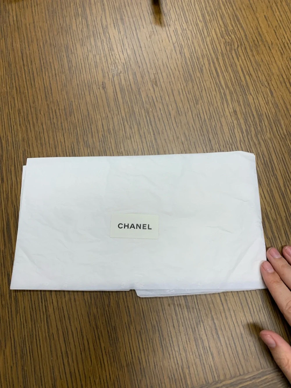 CHANEL White Branded Tissue Wrap with Center Logo